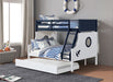 Nautia Twin/Full Bunk Bed Black & White - U&U Home Budget Furniture (Carteret, NJ)