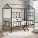 Rhonda Twin Loft Bed White, Silver, & Black - U&U Home Budget Furniture (Carteret, NJ)