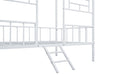 Rhonda Twin Loft Bed White, Silver, & Black - U&U Home Budget Furniture (Carteret, NJ)
