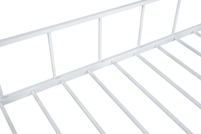 Rhonda Twin Loft Bed White, Silver, & Black - U&U Home Budget Furniture (Carteret, NJ)