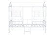 Rhonda Twin Loft Bed White, Silver, & Black - U&U Home Budget Furniture (Carteret, NJ)