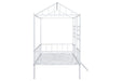Rhonda Twin Loft Bed White, Silver, & Black - U&U Home Budget Furniture (Carteret, NJ)