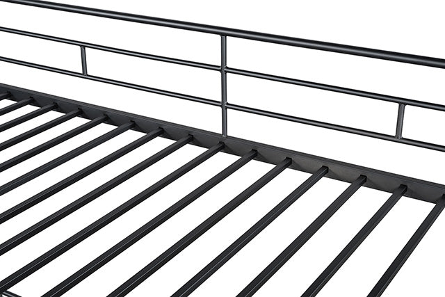 Myles Twin Loft Bed White, Silver & Black - U&U Home Budget Furniture (Carteret, NJ)