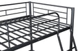 Myles Twin Loft Bed White, Silver & Black - U&U Home Budget Furniture (Carteret, NJ)