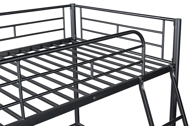 Myles Twin Loft Bed White, Silver & Black - U&U Home Budget Furniture (Carteret, NJ)