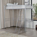 Myles Twin Loft Bed White, Silver & Black - U&U Home Budget Furniture (Carteret, NJ)