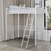 Myles Twin Loft Bed White, Silver & Black - U&U Home Budget Furniture (Carteret, NJ)