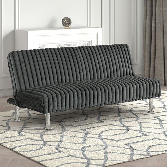 Hinwil Futon Sofa Bed Pink, Beige Grey, & Black - U&U Home Budget Furniture (Carteret, NJ)