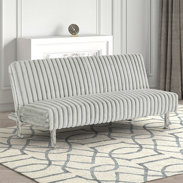 Hinwil Futon Sofa Bed Pink, Beige Grey, & Black - U&U Home Budget Furniture (Carteret, NJ)