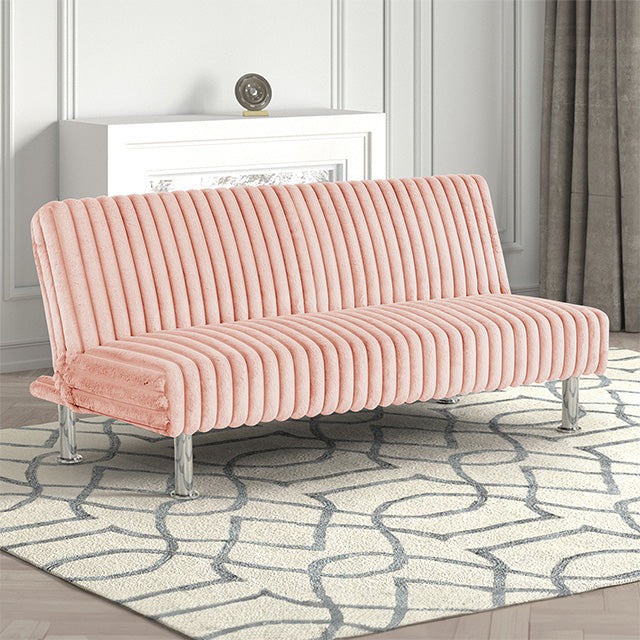 Hinwil Futon Sofa Bed Pink, Beige Grey, & Black - U&U Home Budget Furniture (Carteret, NJ)