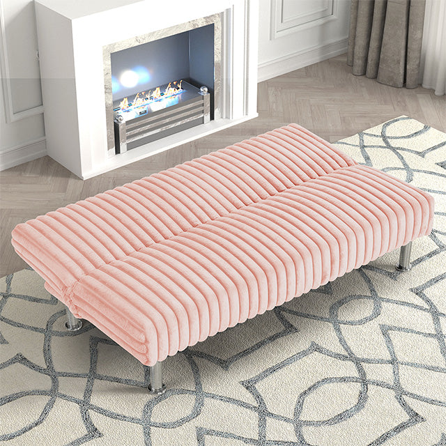 Hinwil Futon Sofa Bed Pink, Beige Grey, & Black - U&U Home Budget Furniture (Carteret, NJ)
