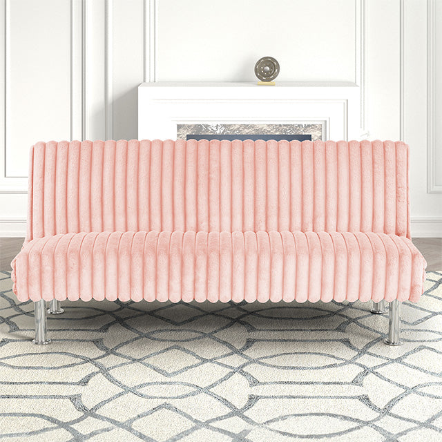 Hinwil Futon Sofa Bed Pink, Beige Grey, & Black - U&U Home Budget Furniture (Carteret, NJ)