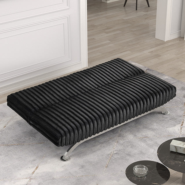 Villeneuve Futon Sofa Bed Black, Pink, & Grey - U&U Home Budget Furniture (Carteret, NJ)