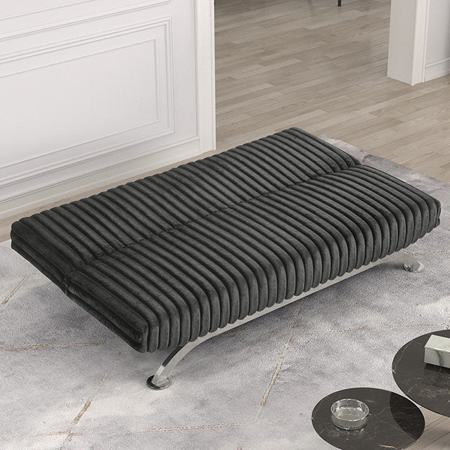Villeneuve Futon Sofa Bed Black, Pink, & Grey - U&U Home Budget Furniture (Carteret, NJ)