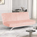 Villeneuve Futon Sofa Bed Black, Pink, & Grey - U&U Home Budget Furniture (Carteret, NJ)