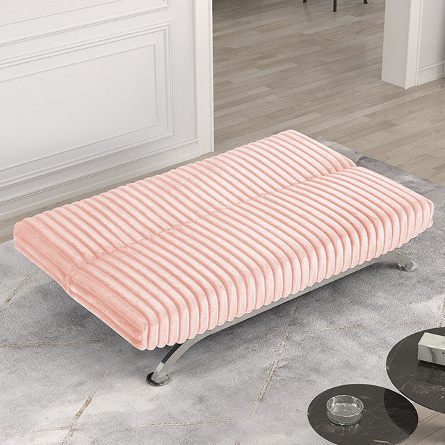 Villeneuve Futon Sofa Bed Black, Pink, & Grey - U&U Home Budget Furniture (Carteret, NJ)