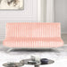 Villeneuve Futon Sofa Bed Black, Pink, & Grey - U&U Home Budget Furniture (Carteret, NJ)