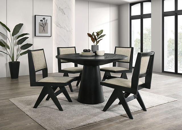 Tottenham 5 Pc Dining Table Set Black - U&U Home Budget Furniture (Carteret, NJ)