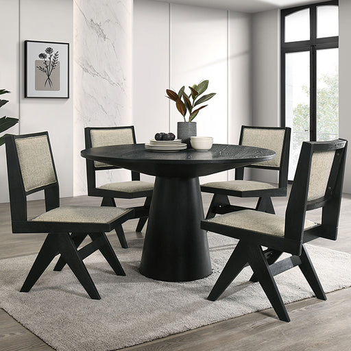 Tottenham 5 Pc Dining Table Set Black - U&U Home Budget Furniture (Carteret, NJ)