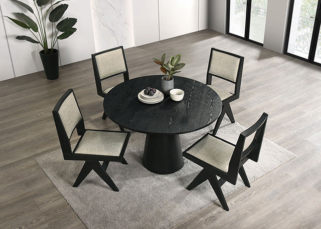 Tottenham 5 Pc Dining Table Set Black - U&U Home Budget Furniture (Carteret, NJ)