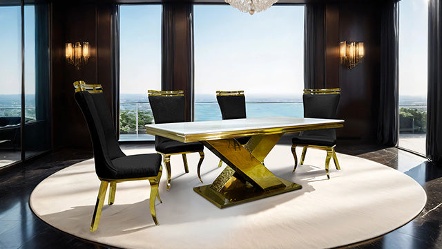 Palazzo 7 Pc Dining Table Set - U&U Home Budget Furniture (Carteret, NJ)