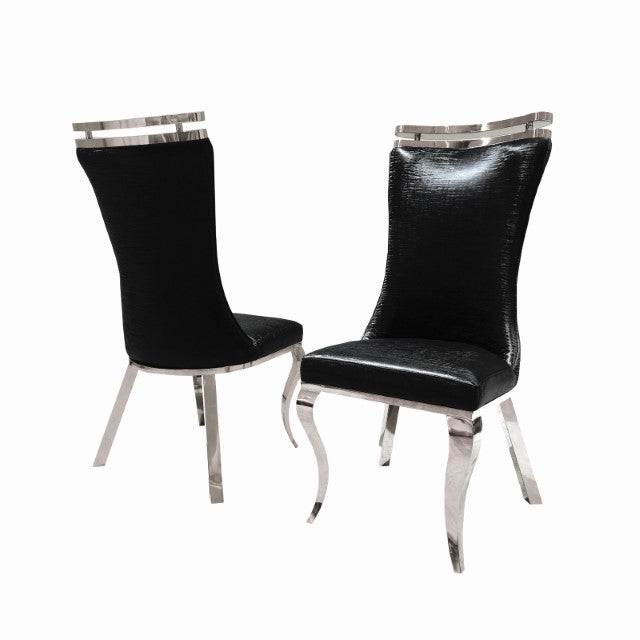 Palazzo Silver Chair (2/CTN) - U&U Home Budget Furniture (Carteret, NJ)