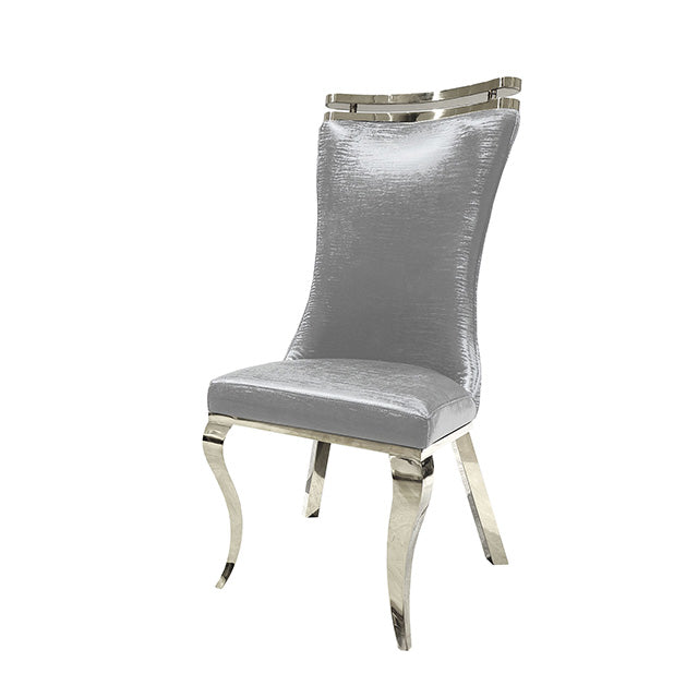 Palazzo Silver Chair (2/CTN) - U&U Home Budget Furniture (Carteret, NJ)