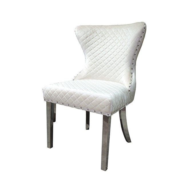 Portanova Silver Chair (2/CTN) - U&U Home Budget Furniture (Carteret, NJ)