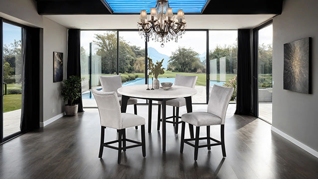 Sabro 5 Pc Dining Table Set Black - U&U Home Budget Furniture (Carteret, NJ)