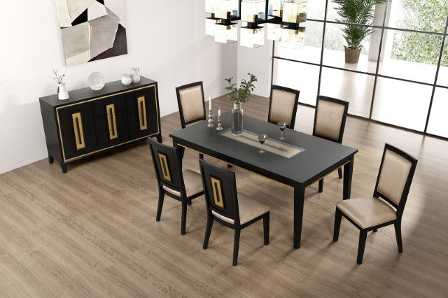 Kenyada 7 Pc Dining Table Set - U&U Home Budget Furniture (Carteret, NJ)