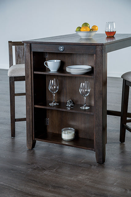 Lescles 3 Pc Counter Ht Set (1 Table + 2 Chairs) - U&U Home Budget Furniture (Carteret, NJ)