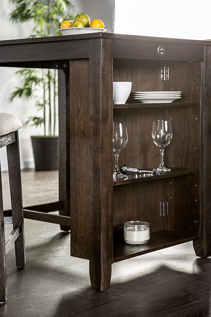 Lescles 3 Pc Counter Ht Set (1 Table + 2 Chairs) - U&U Home Budget Furniture (Carteret, NJ)