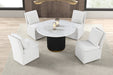 Varde 5 Pc Dining Table Set White - U&U Home Budget Furniture (Carteret, NJ)
