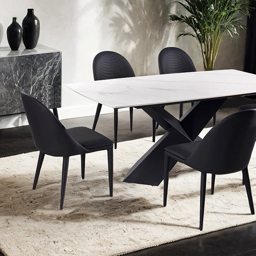 Lenvik 7 Pc Dining Table Set White - U&U Home Budget Furniture (Carteret, NJ)