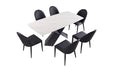 Lenvik 7 Pc Dining Table Set White - U&U Home Budget Furniture (Carteret, NJ)