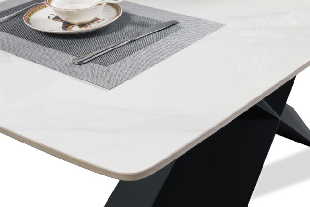 Lenvik 7 Pc Dining Table Set White - U&U Home Budget Furniture (Carteret, NJ)