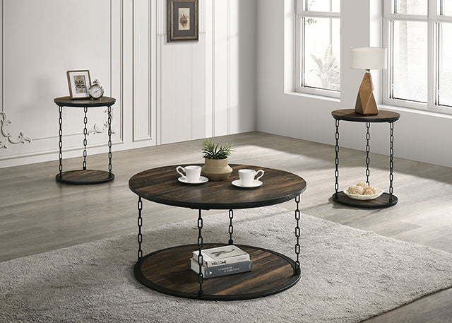 Ophira 3 Pc. Table Set Brown - U&U Home Budget Furniture (Carteret, NJ)