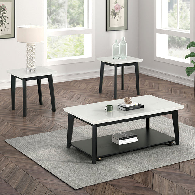 Thisted Square Marble End Table - U&U Home Budget Furniture (Carteret, NJ)
