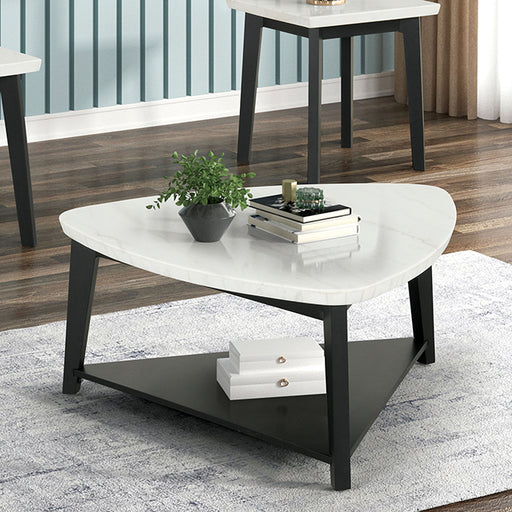 Thisted Triangle Marble Coffee Table - U&U Home Budget Furniture (Carteret, NJ)