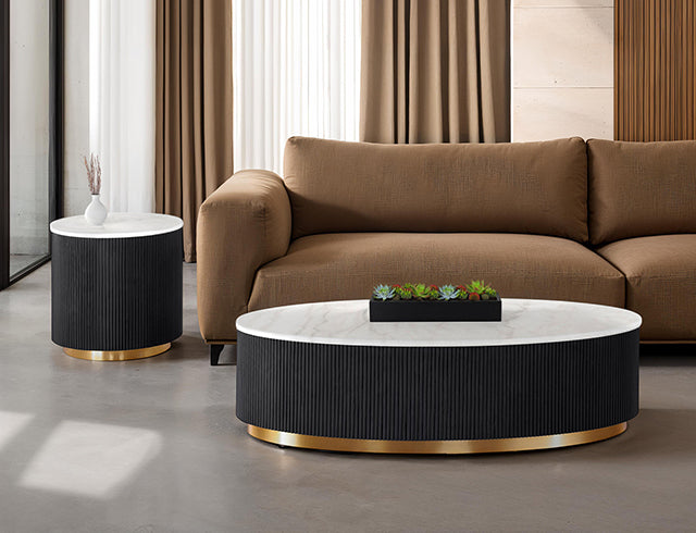 Virden Oval Cocktail Table - U&U Home Budget Furniture (Carteret, NJ)