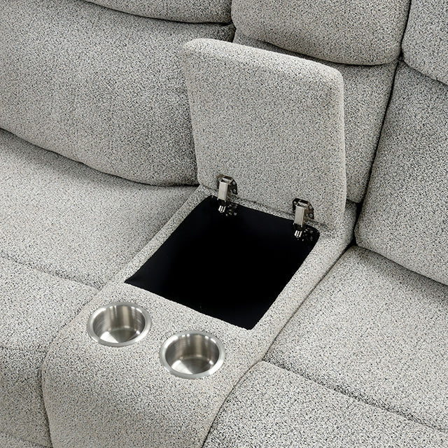 Sandbach Manual Reclining Loveseat With Console - U&U Home Budget Furniture (Carteret, NJ)