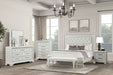 Stella Mia 4 Pc 5 Pc Queen Bedroom Set White & White - U&U Home Budget Furniture (Carteret, NJ)