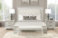 Stella Mia 4 Pc 5 Pc Queen Bedroom Set White & White - U&U Home Budget Furniture (Carteret, NJ)