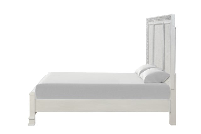 Stella Mia 4 Pc 5 Pc Queen Bedroom Set White & White - U&U Home Budget Furniture (Carteret, NJ)