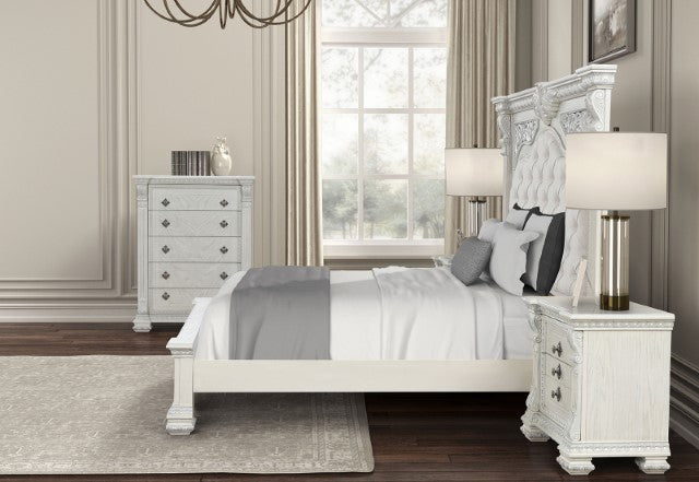 Promenade Bed Dark Brown & White - U&U Home Budget Furniture (Carteret, NJ)