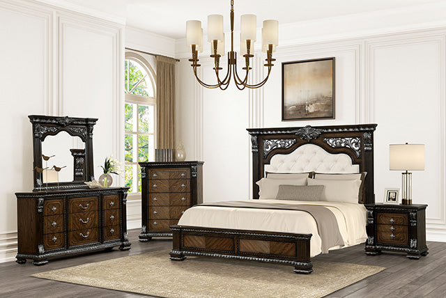 Promenade Bed Dark Brown & White - U&U Home Budget Furniture (Carteret, NJ)