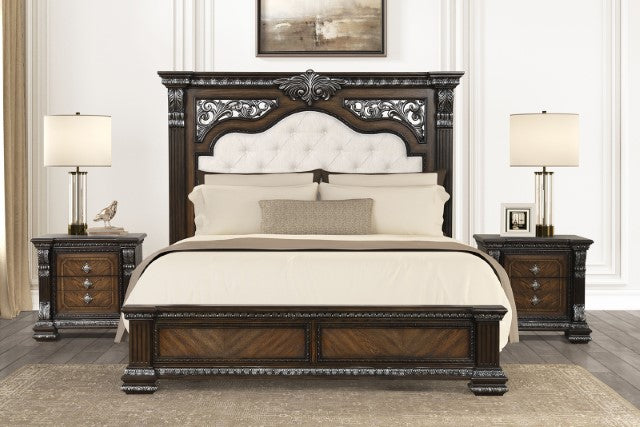 Promenade Bed Dark Brown & White - U&U Home Budget Furniture (Carteret, NJ)