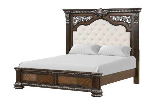 Promenade Bed Dark Brown & White - U&U Home Budget Furniture (Carteret, NJ)