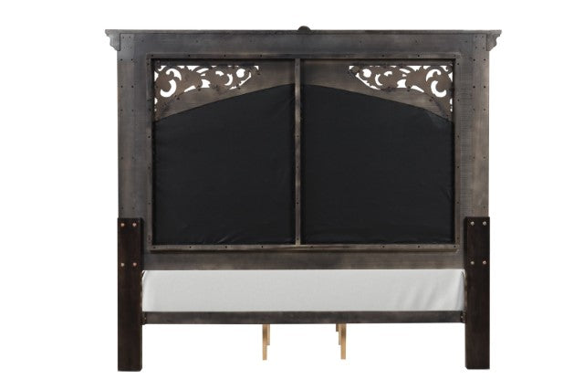 Promenade Bed Dark Brown & White - U&U Home Budget Furniture (Carteret, NJ)