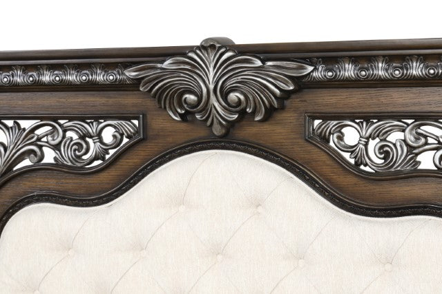 Promenade Bed Dark Brown & White - U&U Home Budget Furniture (Carteret, NJ)